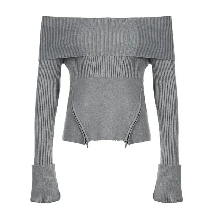 Off Shoulder Knit Sweater