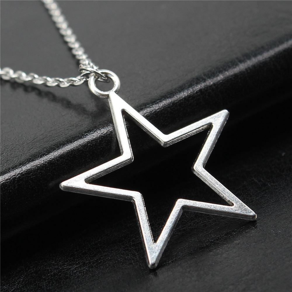 DARB - Silver Pentagram Necklace with Cross Chain for Women - Darlie Boutique