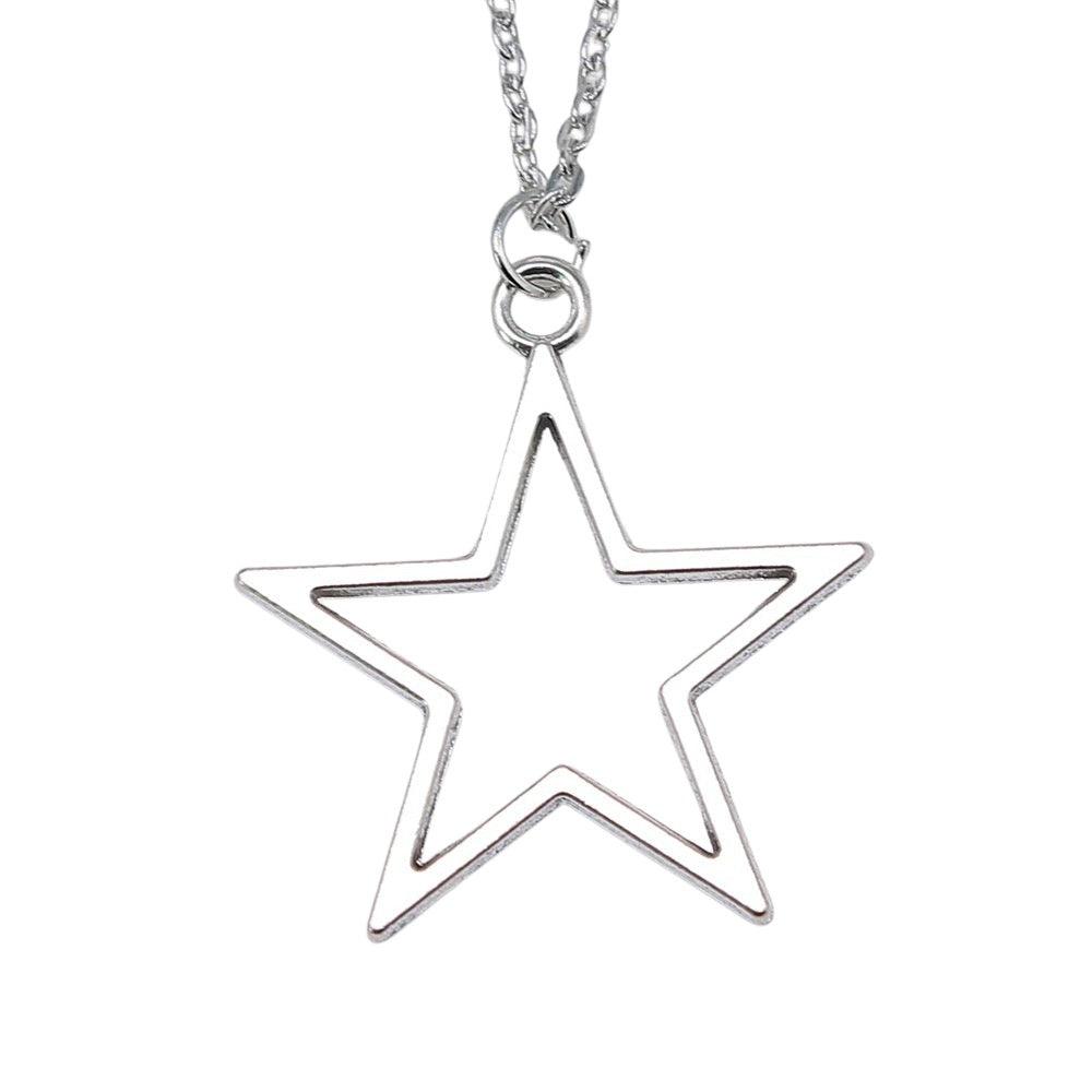 DARB - Silver Pentagram Necklace with Cross Chain for Women - Darlie Boutique